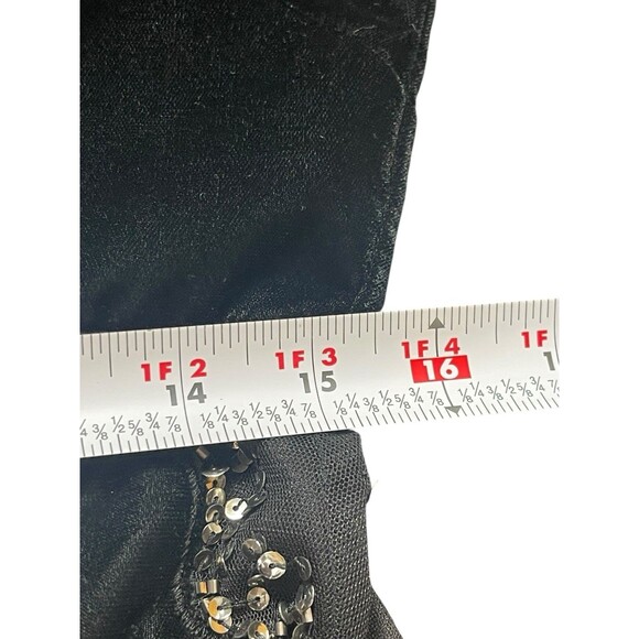 VTG Y2K Adrianna Papell Black Beaded Dress Velvet Burnout Mesh Formal Dress 12 - Picture 14 of 16